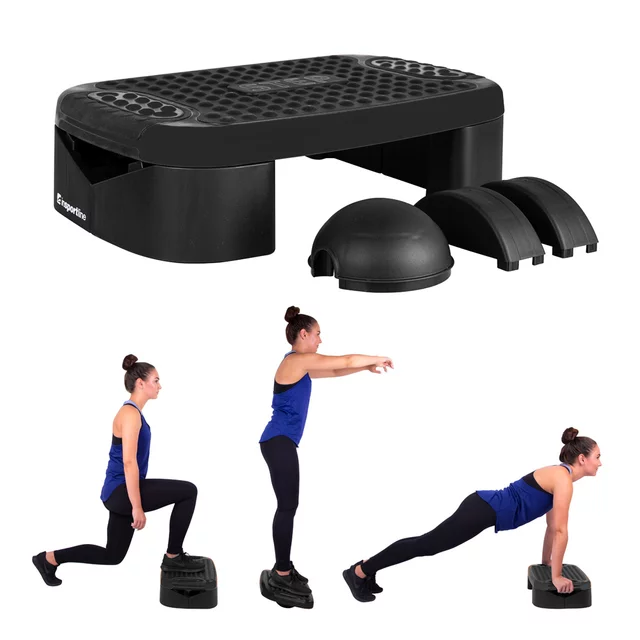 Multifunkční aerobic step inSPORTline Multifun - černá