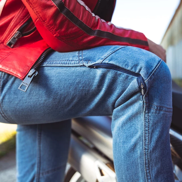 Dámské moto jeansy W-TEC Lustipa - modrá