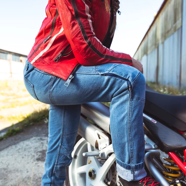 Dámské moto jeansy W-TEC Lustipa - modrá