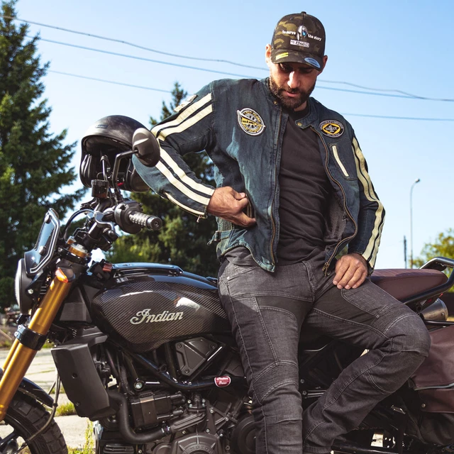 Pánské moto džíny W-TEC Alfred CE - modrá