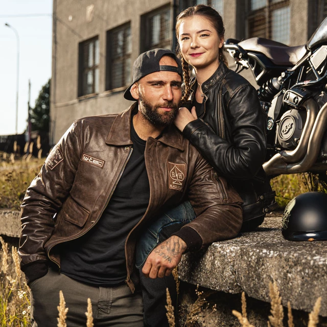 Dámská kožená moto bunda W-TEC Black Heart Lizza - 2.jakost - vintage hnědá