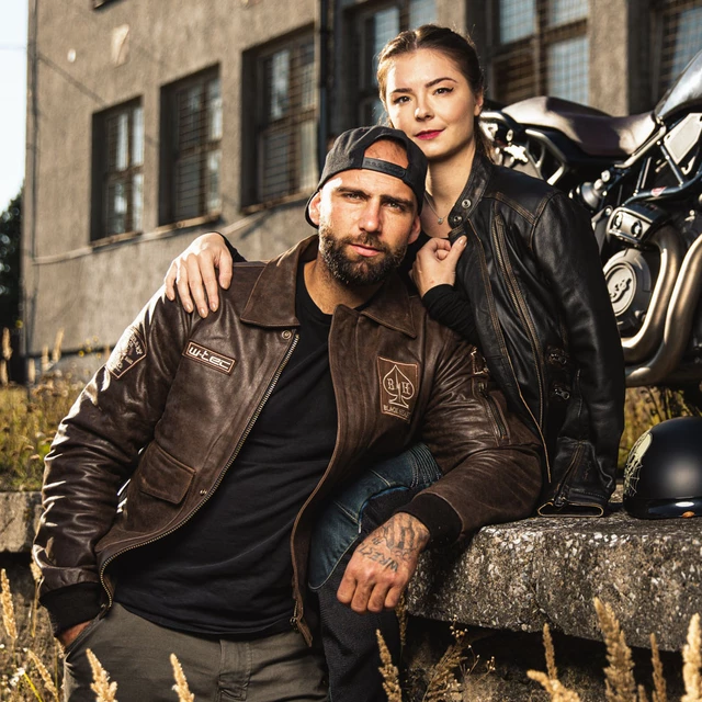 Dámská kožená moto bunda W-TEC Black Heart Lizza - 2.jakost - vintage hnědá