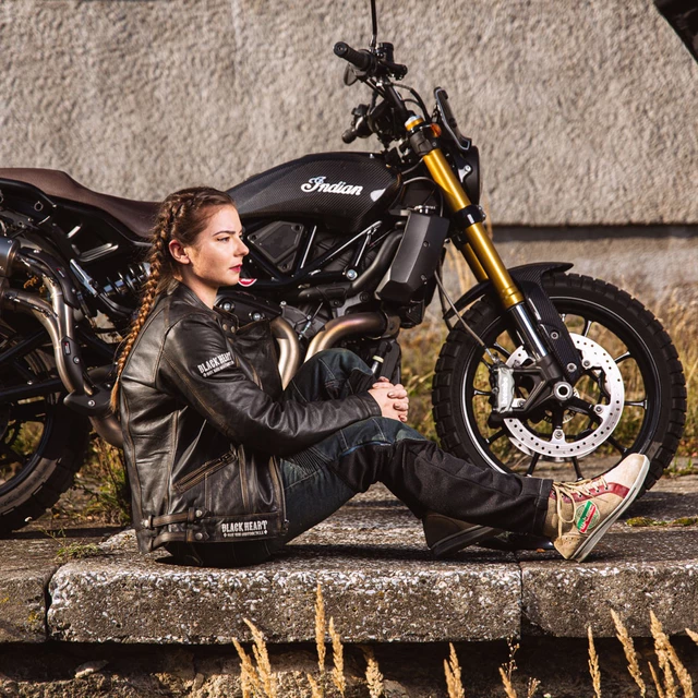 Dámská kožená moto bunda W-TEC Black Heart Lizza - 2.jakost - vintage hnědá