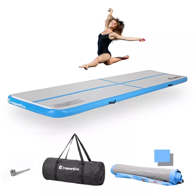 Airtrack inSPORTline Airstunt 400x100x10 cm bílo-modrá