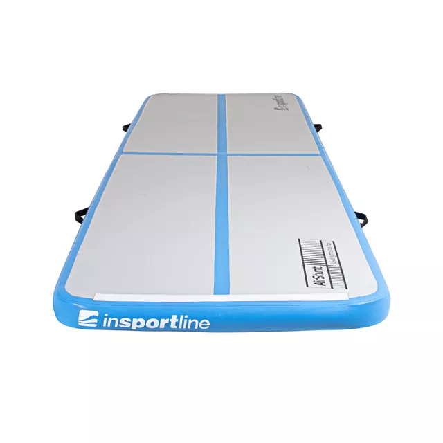 Airtrack inSPORTline Airstunt 400x100x10 cm bílo-modrá s elektrickou pumpou