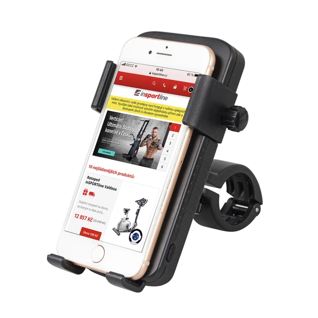 Držák telefonu s wireless powerbankou/světlem inSPORTline Hardmona 5000 mAh - 2.jakost