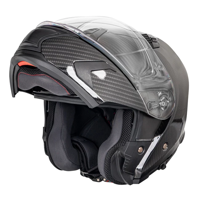 Výklopná moto přilba W-TEC Tensiler - karbon lesk