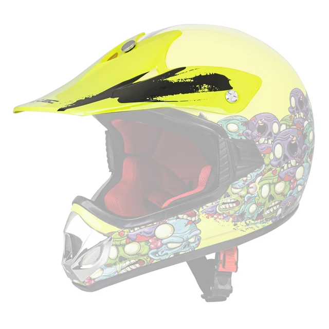 Náhradní kšilt na dětskou přilbu V310 - Ghost Dot - Zombie Neon Green