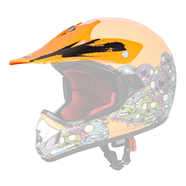 Náhradní kšilt na dětskou přilbu V310 - Ghost Dot - Zombie Neon Orange
