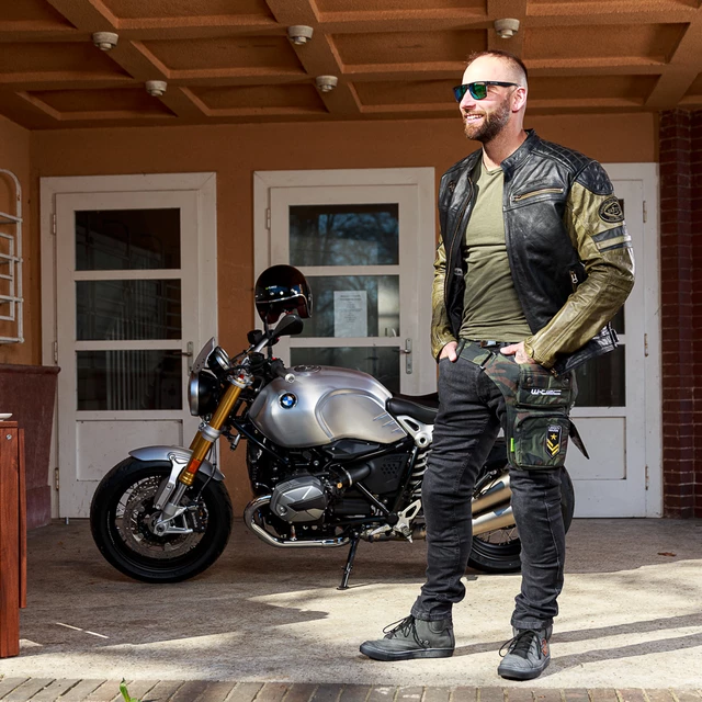 Pánské moto džíny W-TEC Leonard - černá