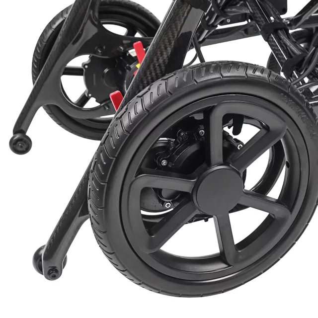 Skládací elektrický karbonový invalidní vozík inSPORTline Feally • 16,2kg • do 120kg • až 25km dojezd