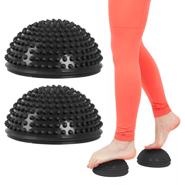 Balanční a masážní podložka na chodidla inSPORTline Uossia - světle šedo-modrá - černá