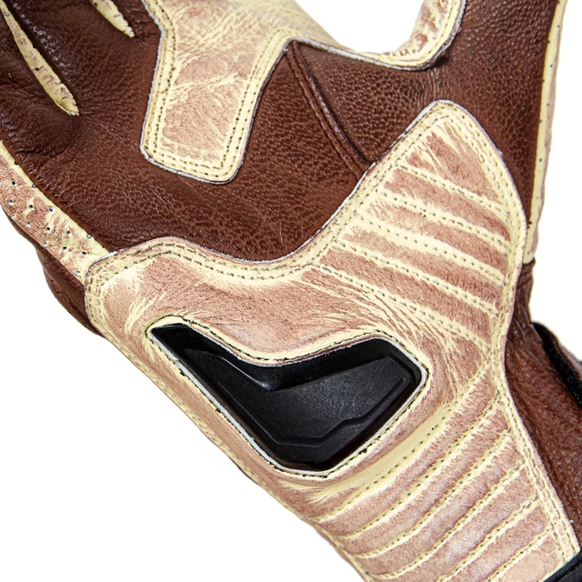 Kožené moto rukavice W-TEC Retro Gloves - hnědo-béžová