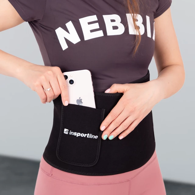 Neoprenový pás inSPORTline Waistpire s kapsičkou - růžová