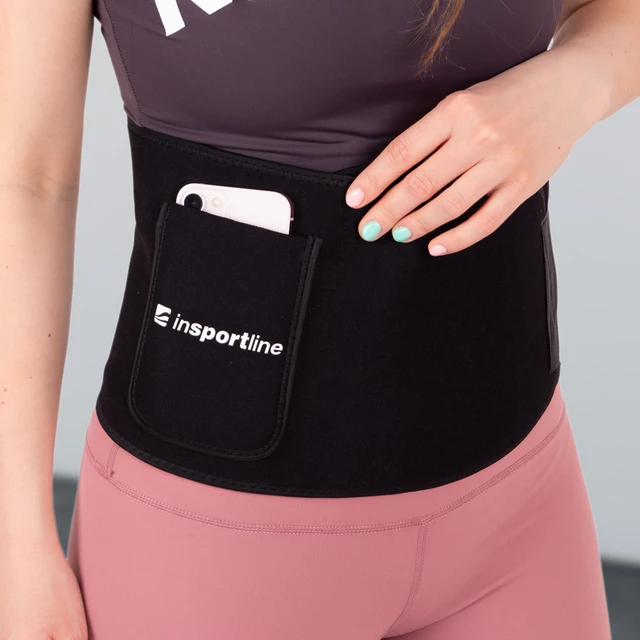 Neoprenový pás inSPORTline Waistpire s kapsičkou - růžová