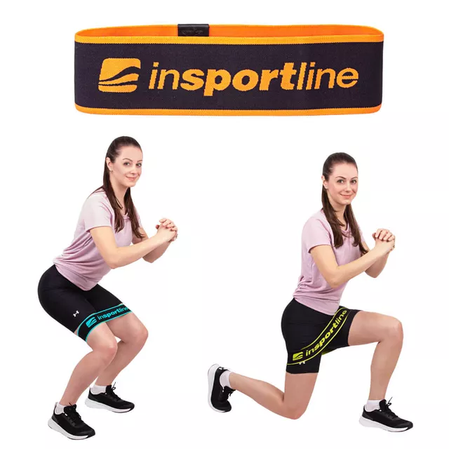 Posilovací smyčka inSPORTline Hiplop L 72x8 cm / 22 kg - oranžová