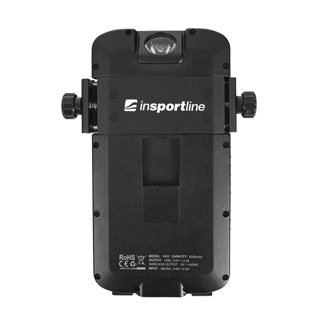 Držák telefonu s wireless powerbankou/světlem inSPORTline Hardmona 5000 mAh - 2.jakost