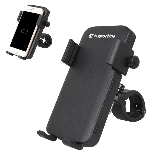 Držák telefonu s wireless powerbankou/světlem inSPORTline Hardmona 5000 mAh - 2.jakost
