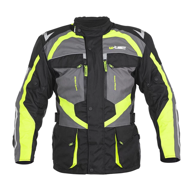 Pánská moto bunda W-TEC Burdys Evo - 2.jakost - černo-šedo-zelená