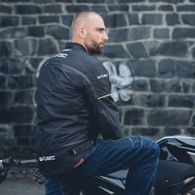 Pánská moto bunda W-TEC Progair - černá-fluo