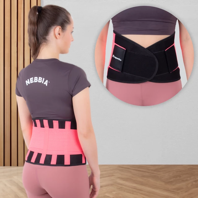 Neoprenový pás inSPORTline Waistrim - černá - růžová