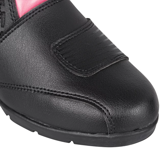 Dámské kožené moto boty W-TEC Beckie - černo-růžová