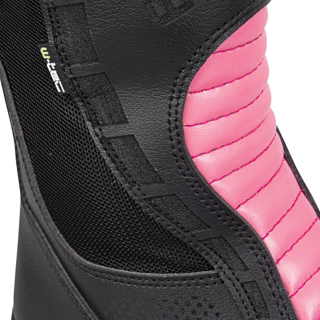 Dámské kožené moto boty W-TEC Beckie - černo-růžová