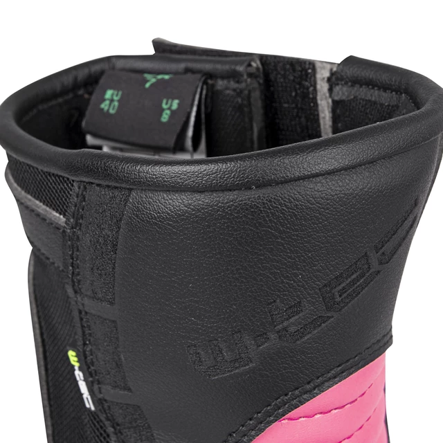 Dámské kožené moto boty W-TEC Beckie - černo-růžová