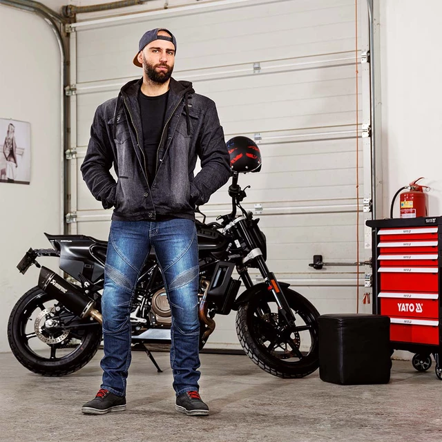 Pánské moto džíny W-TEC Oliver - modrá