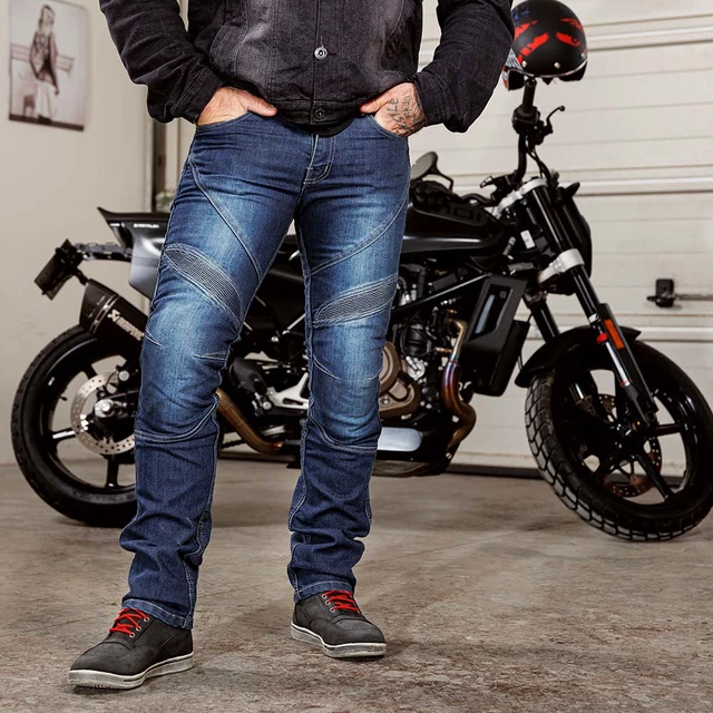 Pánské moto džíny W-TEC Oliver - modrá