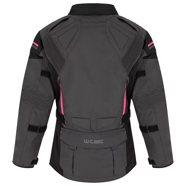 Dámská moto bunda W-TEC Barbata - černo-šedo-růžová