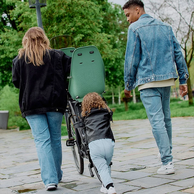 Zadní sedačka na kolo s adaptérem a nosičem na sedlovku Urban Iki - Icho zelená/Bincho černá