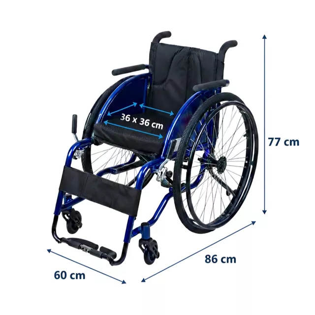 Mechanický skládací sportovní invalidní vozík inSPORTline Brenstark odlehčený • 11,7kg • do 100kg