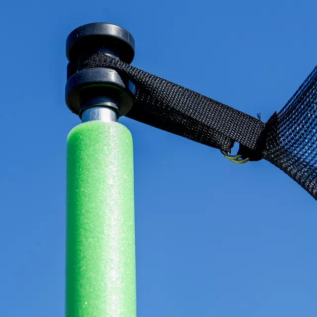 Trampolína s ochrannou sítí a schůdky inSPORTline Irbiso 366 cm