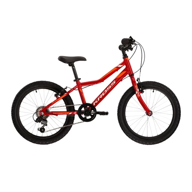 Odlehčené dětské kolo Kross Hexagon Mini 1.0 20" Gen 003 • 110-135 cm • 10,6 kg - červená/bílá/oranžová