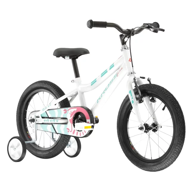 Dětské kolo Kross Mini 3.0 16" Gen 005 • 100-125 cm - bílá/seledynová/korálová/lesk - bílá/seledynová/korálová/lesk