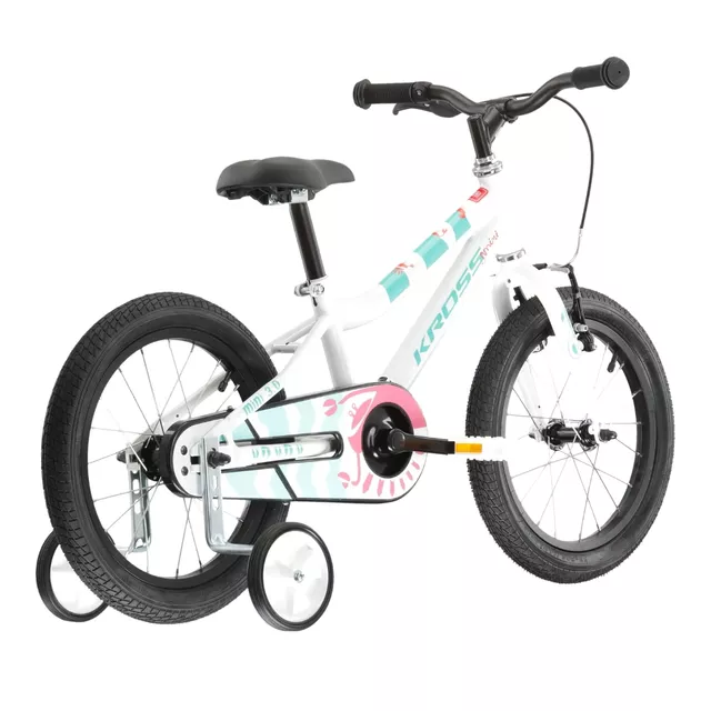 Dětské kolo Kross Mini 3.0 16" Gen 005 • 100-125 cm - bílá/seledynová/korálová/lesk
