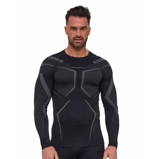 Pánské funkční triko Brubeck Dry s dlouhým rukávem LS1743M - Black/Graphite