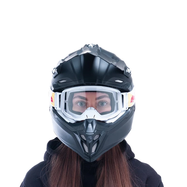 Motokrosové brýle RedBull Spect Strive Panovision, bílé matné, plexi čiré