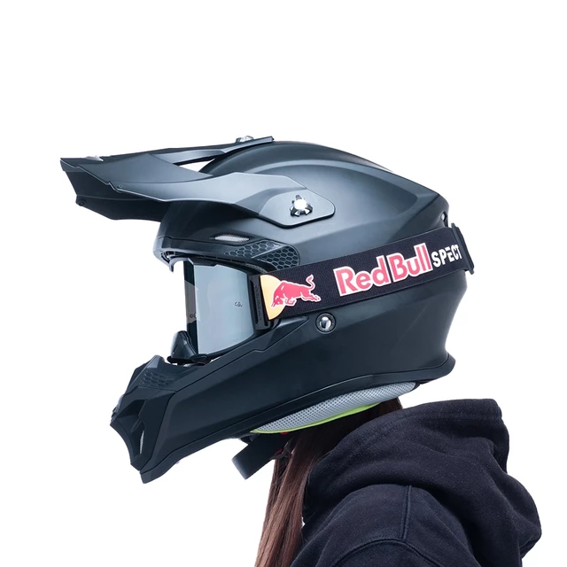 Motokrosové brýle RedBull Spect Strive Panovision, černé matné, plexi stříbrné zrcadlové