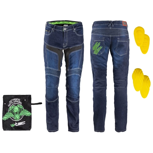 Pánské moto džíny W-TEC Alfred CE - modrá - modrá