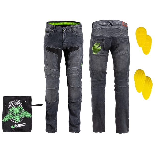 Pánské moto džíny W-TEC Alfred CE - modrá - šedá