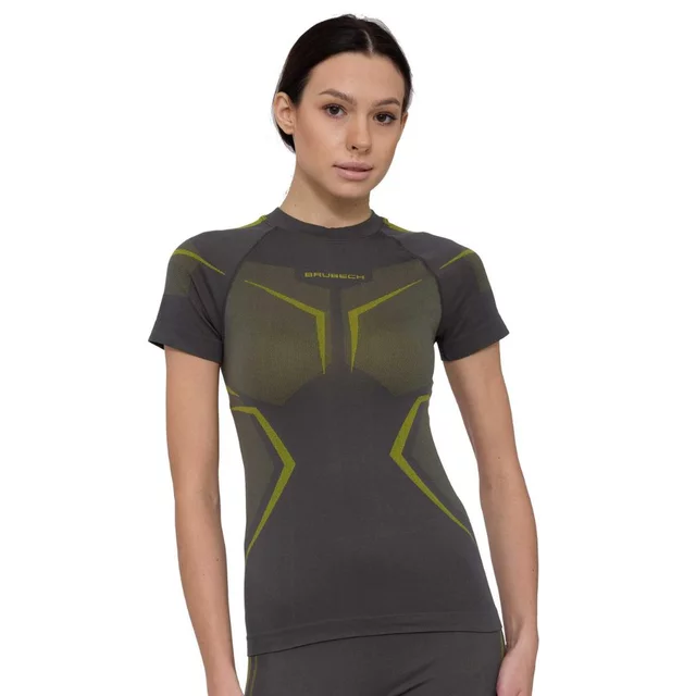 Dámské funkční triko Brubeck Dry s krátkým rukávem SS1465W - Grey/Lime