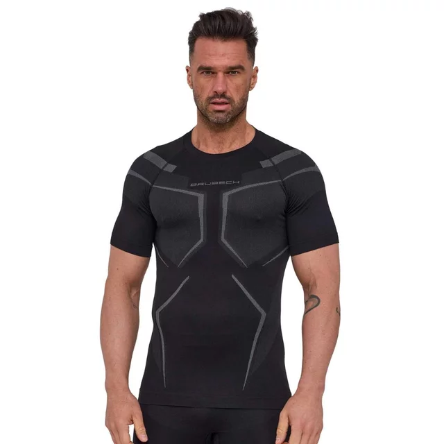 Pánské funkční triko Brubeck Dry s krátkým rukávem SS1466M - Black/Graphite