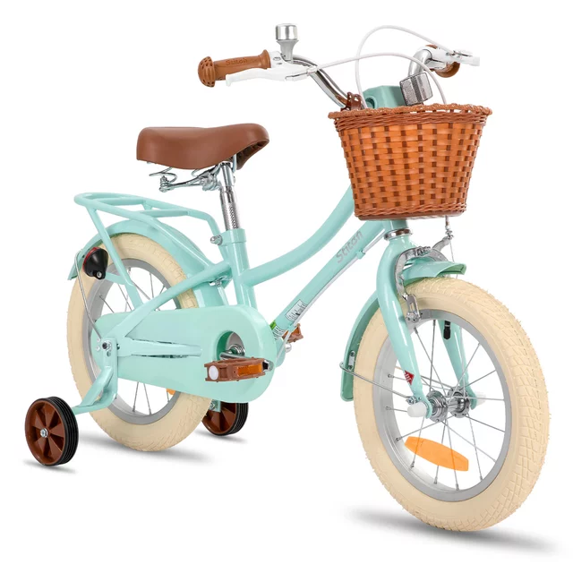 Dětské kolo Joystar Stitch 14" s košíkem a kolečky • 92-120 cm