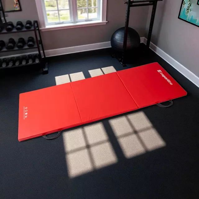 Skládací gymnastická žíněnka inSPORTline Trifold 180x60x5 cm - černá