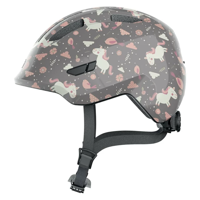Dětská cyklo přilba Abus Smiley 3.0 - Purple Star - Grey Horse