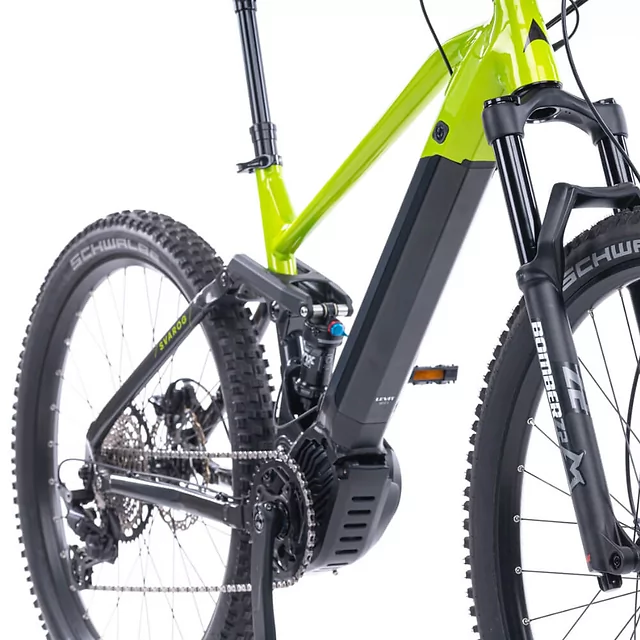 Horské celoodpružené elektrokolo Levit Svarog BF Overstep 630 29"/27,5" - Lime Black Pearl