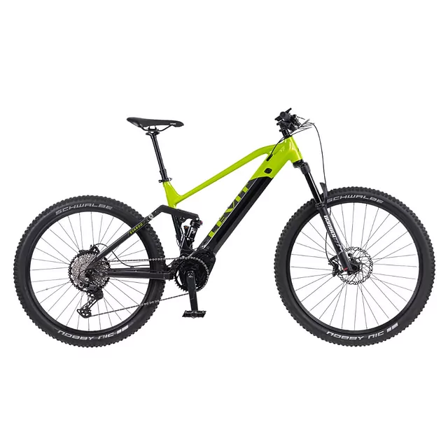 Horské celoodpružené elektrokolo Levit Svarog BF Overstep 630 29"/27,5" - Lime Black Pearl