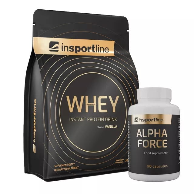 SADA: Protein inSPORTline WHEY 700g + Stimulant inSPORTline AlphaForce, 90 kapslí - jahoda